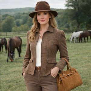 Lauren Ralph Lauren | 4P| Vintage wool houndstooth blazer